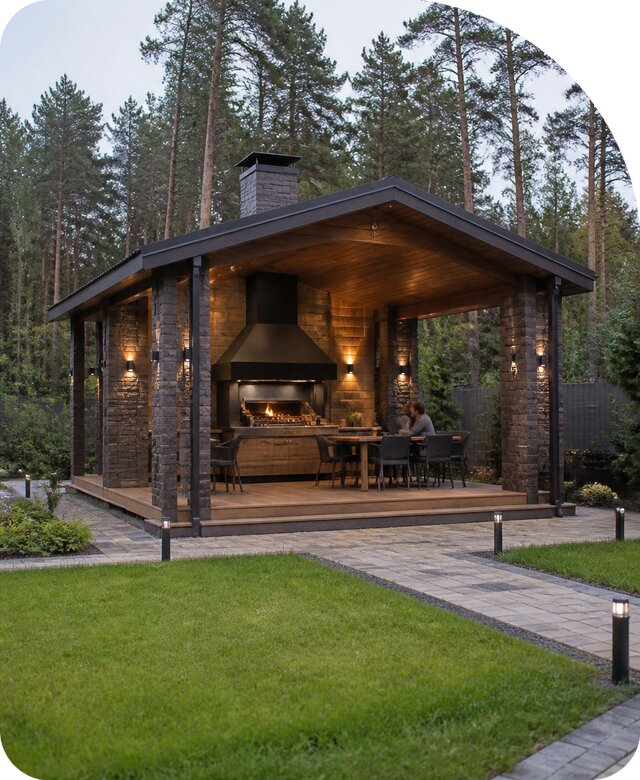 Беседка с барбекю в Чайковском по цене от 253025 р | РадиДОМА-Чкв